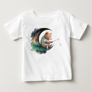 Süßer Teddybär auf dem Mond, Plüsch-Cartoon-Bär Baby T-shirt