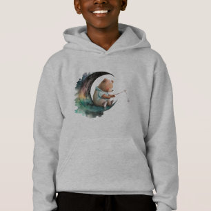 Süßer Teddybär auf dem Mond, Plüsch-Cartoon-Bär Hoodie