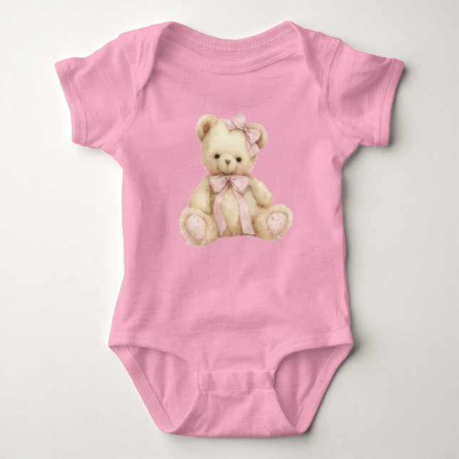 Süßer Teddybär Baby-Jersey-Body Baby Strampler (Vorderseite)