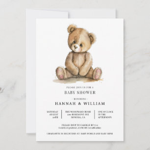 Süßer Teddybär-Baby-Party Einladung