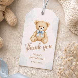 Süßer Teddybär Baby Shower Dankeschön Geschenkanhänger