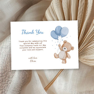 Süßer Teddybär Baby Shower Dankeskarte