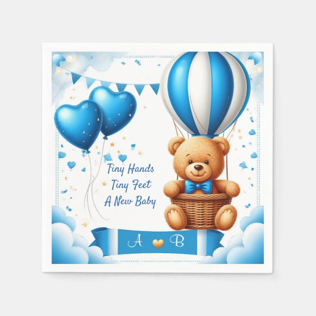 Süßer Teddybär Baby Shower 🧸 Serviette (Vorderseite)