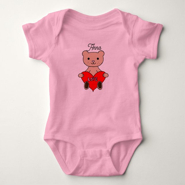 Süßer Teddybär Baby Strampler (Vorderseite)