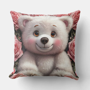 🧸🌸 Süßer Teddybär Blumenliebesgeschenk ✨ Kissen