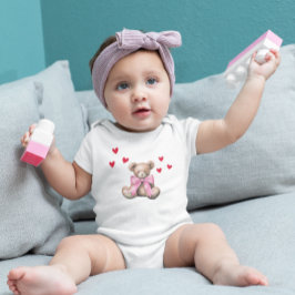 Süßer Teddybär-Body zu Valentinstag Baby T-shirt
