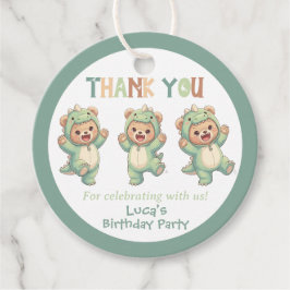 Süßer Teddybär-Dinosaurier zum Dankeschön zum Gebu Geschenkanhänger