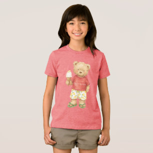 Süßer Teddybär-Eiscreme-Waffel Tri-Blend Shirt