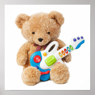 Süßer Teddybär-Gitarren-Poster Poster