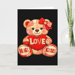 Süßer Teddybär hält Herz Valentinstag Frauen Karte