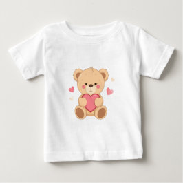 Süßer Teddybär hält Herz – Valentinstag Liebes-Ill Baby T-shirt