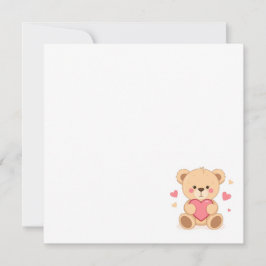 Süßer Teddybär hält Herz – Valentinstag Liebes-Ill Einladung