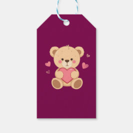 Süßer Teddybär hält Herz – Valentinstag Liebes-Ill Geschenkanhänger