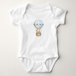 Süßer Teddybär Heißluftballon Baby-Body Anzeige Baby Strampler