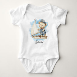 Süßer Teddybär im Matrosenlook Baby Strampler