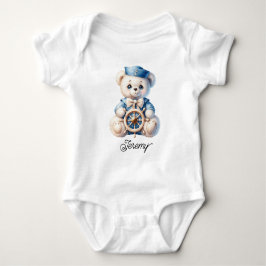 Süßer Teddybär im Matrosenlook Baby Strampler