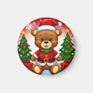 Süßer Teddybär im Santa-Anzug Magnet