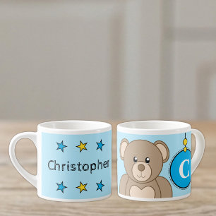 Süßer Teddybär in Blau, Größe für Kinder Espressotasse