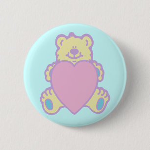 Süßer Teddybär Liebesherz Button