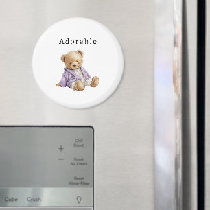 Süßer Teddybär Lila Jacke Magnet