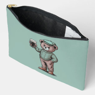 Süßer Teddybär mit Bier Zubehörtasche