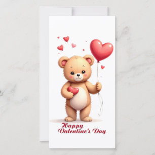 Süßer Teddybär mit Herz – Frohen Valentinstag