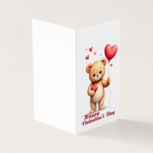 Süßer Teddybär mit Herz – Frohen Valentinstag