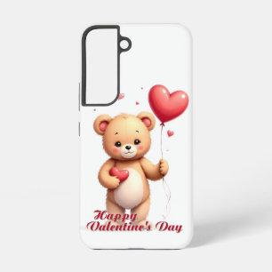 Süßer Teddybär mit Herz – Frohen Valentinstag Samsung Galaxy Hülle