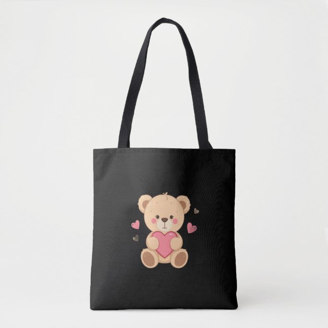 Süßer Teddybär mit Herz – Liebe (Vorderseite)