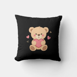 Süßer Teddybär mit Herz – Liebe Kissen