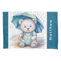 Süßer Teddybär mit Regenschirm Jungen-Baby-Shower-