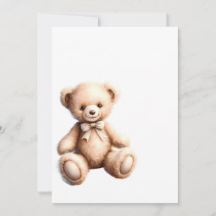 Süßer Teddybär mit Schleife - Weicher Plüsch Einladung