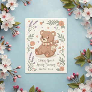 Süßer Teddybär mit Verband - Gute Besserung Postkarte