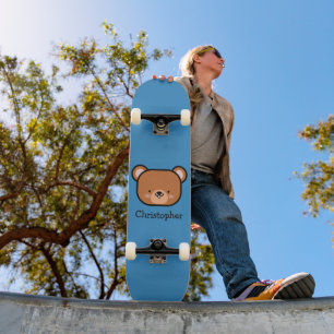 Süßer Teddybär personalisiert Skateboard