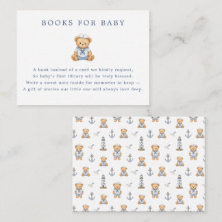 Süßer Teddybär-Seemann nautische Bücher für Baby Begleitkarte