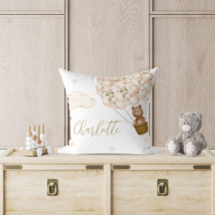 Süßer Teddybär und Luftballons Baby-Kinderzimmer Kissen