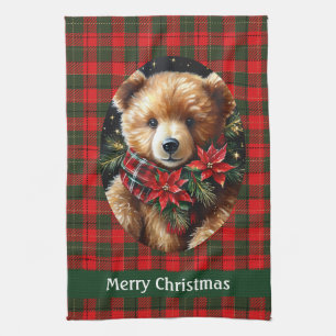 Süßer Teddybär Weihnachten Name hinzufügen Mama Om Geschirrtuch