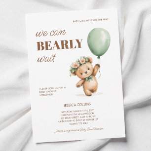Süßer Teddybär Wir können es kaum erwarten Baby Sh Einladung