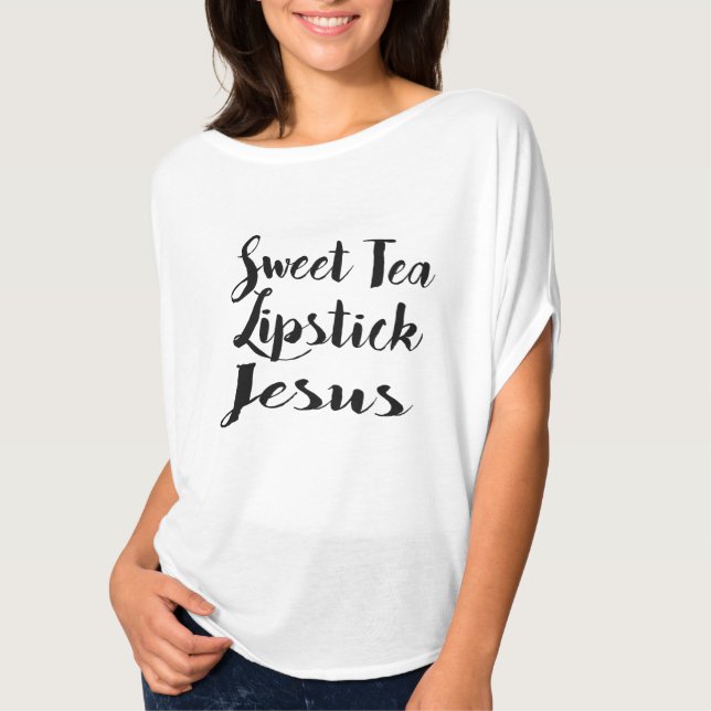 Süßer Tee-Lippenstift-Jesus-T - Shirt (Vorderseite)