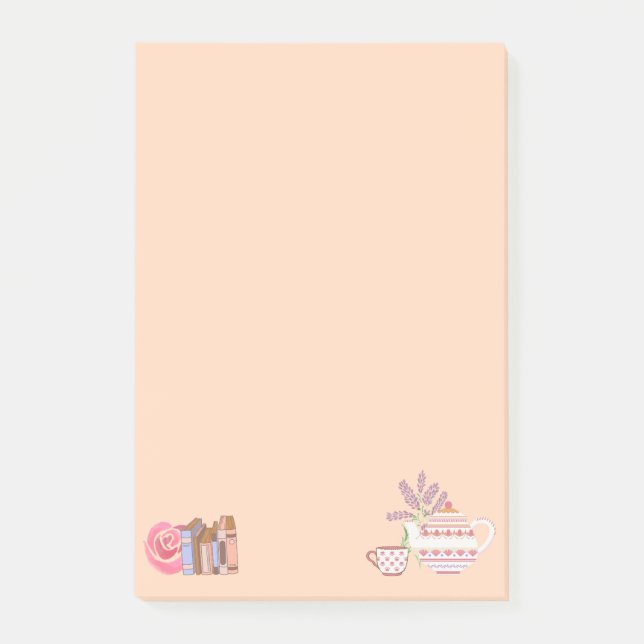 Süßer Tee und Bücher Post-it Klebezettel (Vorderseite)