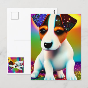 Süßer Terrier-Welpe Funkeln Nahaufnahme   Postkarte