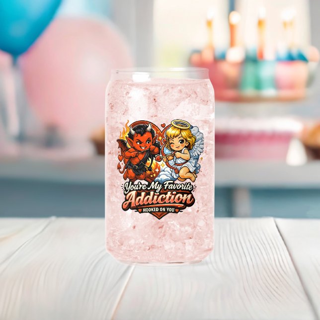 Süßer Teufel und Engel Valentinstag Liebesdesign Dosenglas (Insitu (Baby Party))