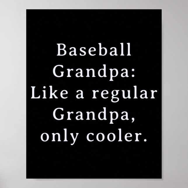 Süßer Text Lustiger Opa Baseball Poster (Vorne)