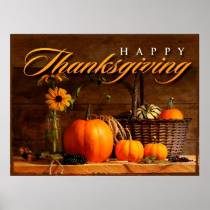 Süßer Thanksgiving-Kürbis Poster