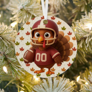 Süßer Thanksgiving-Tag-Fußball-Truthahn Ornament Aus Metall
