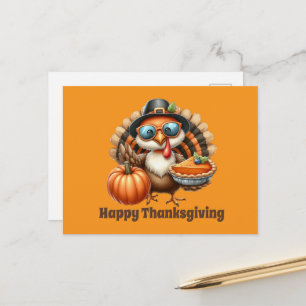 Süßer Thanksgiving Truthahn anpassbar Feiertagspostkarte
