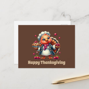 Süßer Thanksgiving Truthahn anpassbar Feiertagspostkarte