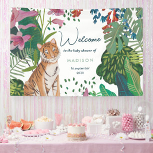 Süßer Tiger Dschungel werdende Mama Baby Shower    Banner