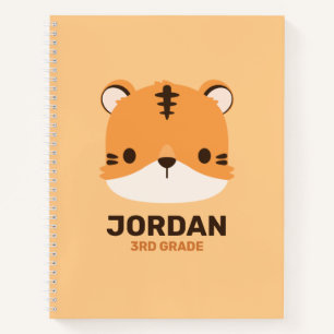 Süßer Tiger mit personalisiertem Namen Notizbuch