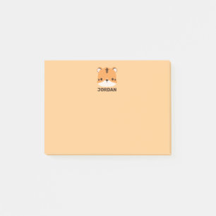 Süßer Tiger mit personalisiertem Namen Post-it Klebezettel